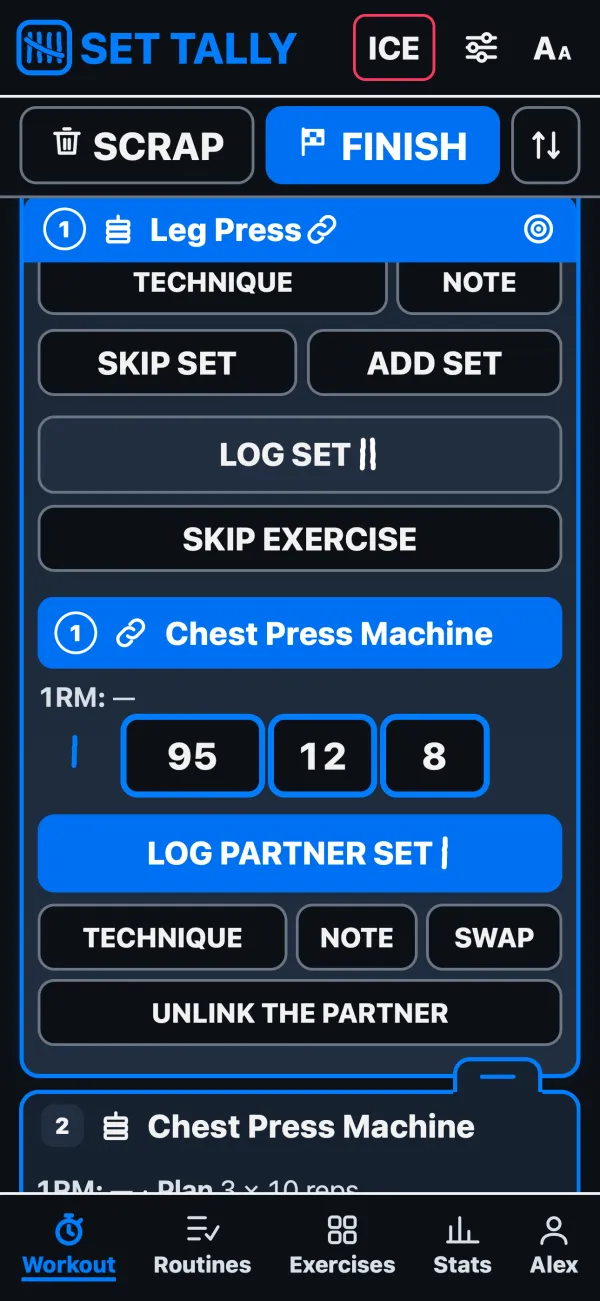 A superset card showing whose turn it is.
